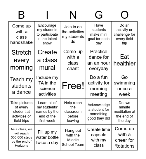 Xitlalic's Bingo Card Bingo Card
