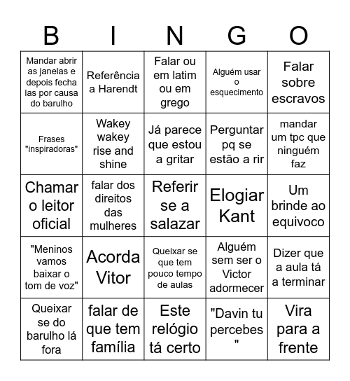 Bingo filosofia Bingo Card
