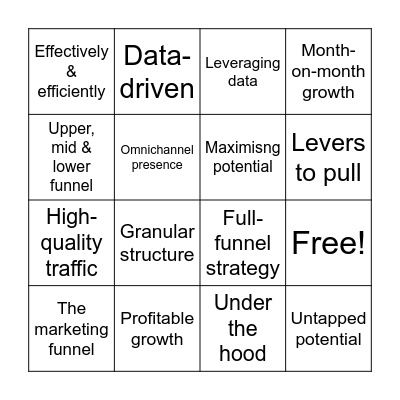 PMax Buzzword Bingo Card
