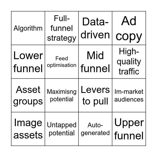 PMax Buzzword Bingo Card