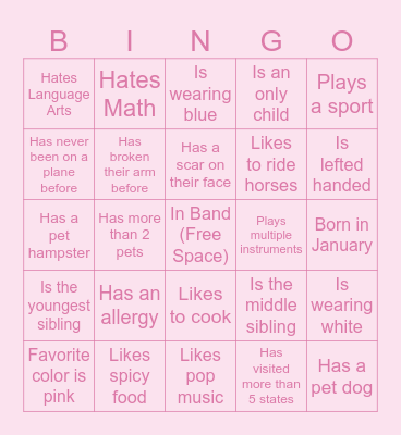 Icebreaker Bingo :) Bingo Card