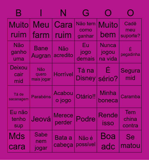 Bingo Hok Bingo Card