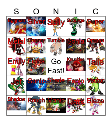 Sonic Bingo Card