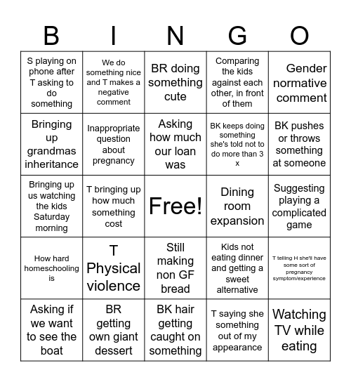 CDA Bingo Card
