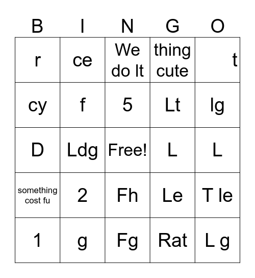 Abc Bingo Card