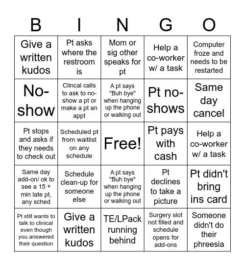 Ashland Reg Bingo Card