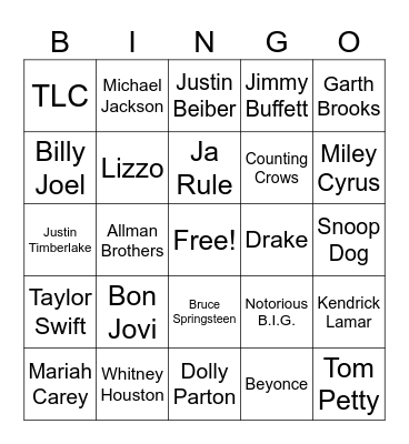 Occam Music Bingo Card