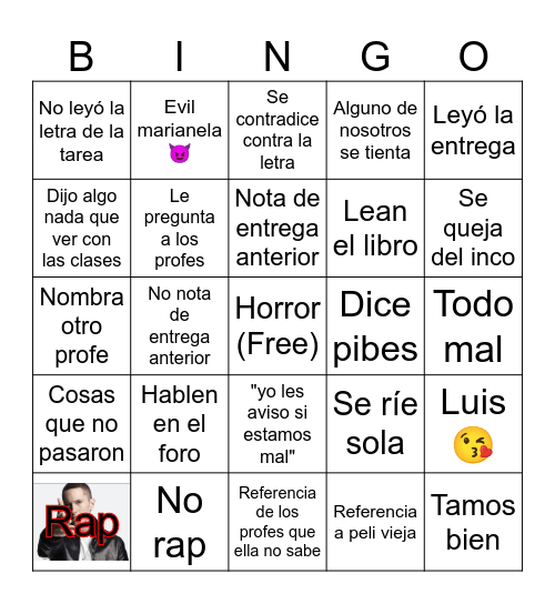 TIIS 2.0 Bingo Card
