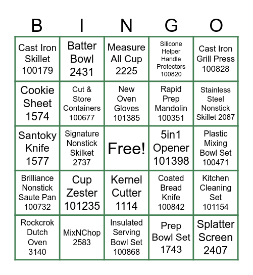 PC Bingo Card
