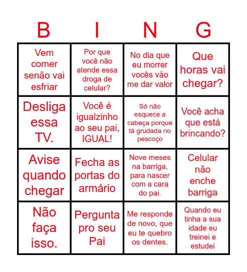 BINGO MÃE Bingo Card