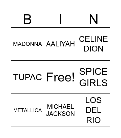 1996jo Bingo Card