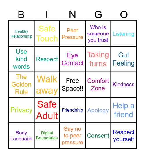 Boundary Bingo Card