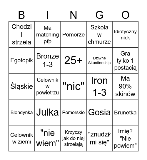 WWA NIGHT PATROL Bingo Card