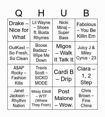 Sneaker Gala Bingo Card