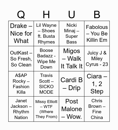 Sneaker Gala Bingo Card