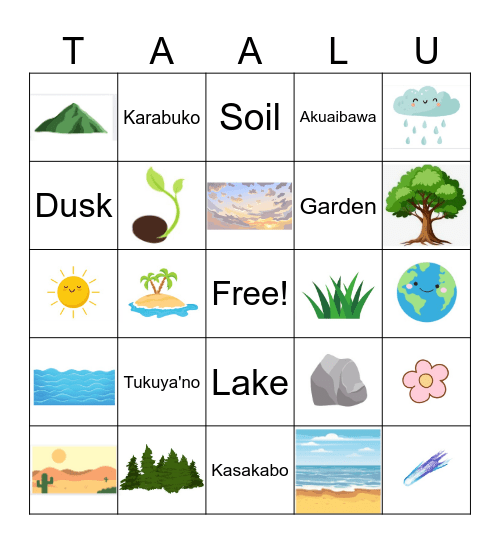 TAALU BINGO Card