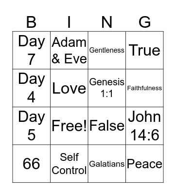 KSG LESSON 1-4 BING Bingo Card