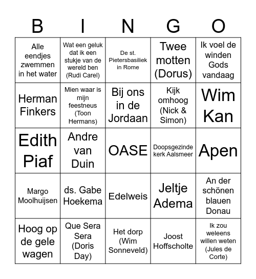 OASE Bingo Card