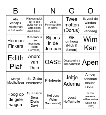 OASE Bingo Card