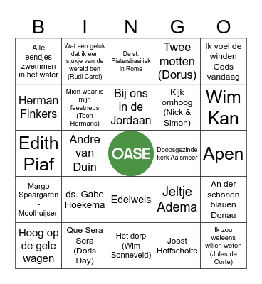 OASE BINGO Card