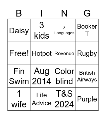 DUNLEAVY BINGO Card