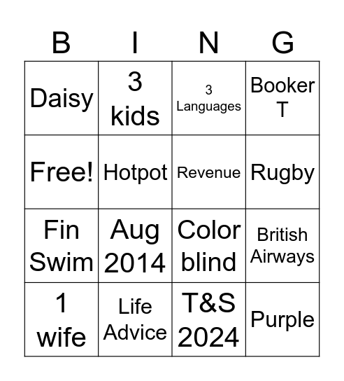 DUNLEAVY BINGO Card