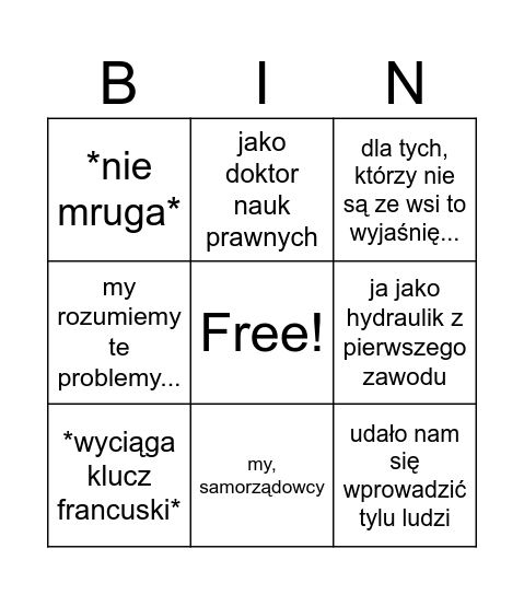 Marek Woch Bingo Card