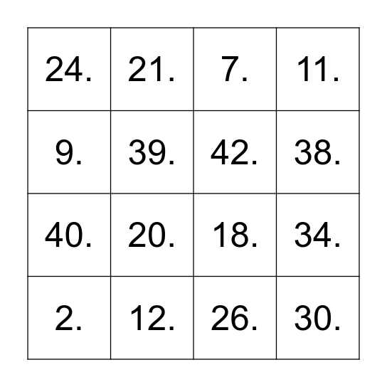 MAMÃE DISSE... Bingo Card