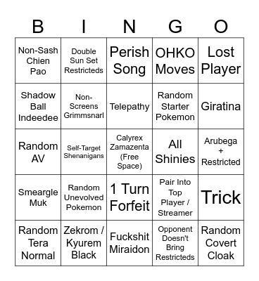 Grand Challenge Bingo Card
