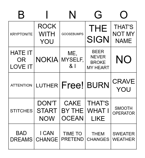 Round One Bingo Card