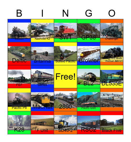 Holiday Train Experience that I will never forget Bingo Card