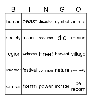Lesson 3 Bingo Card