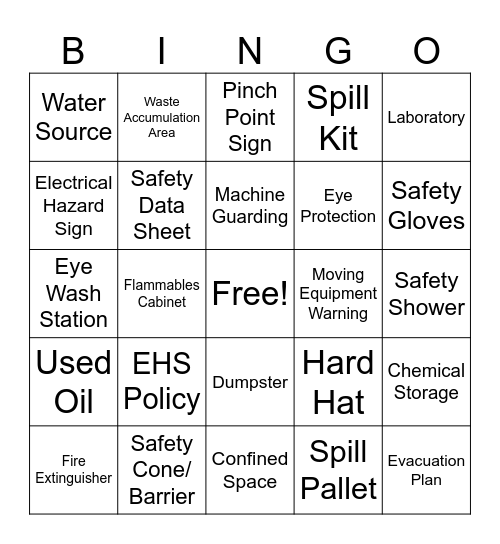 Invista Houston Bingo Card