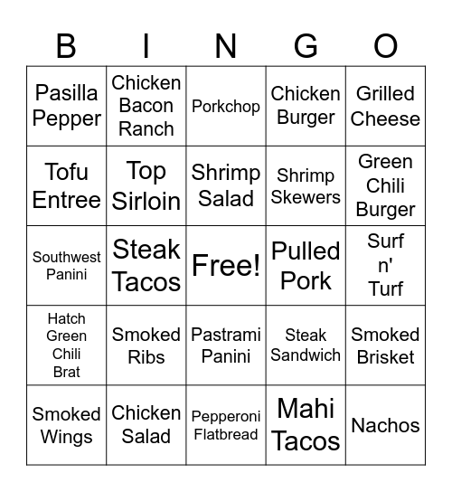 Handlebar Bingo Card