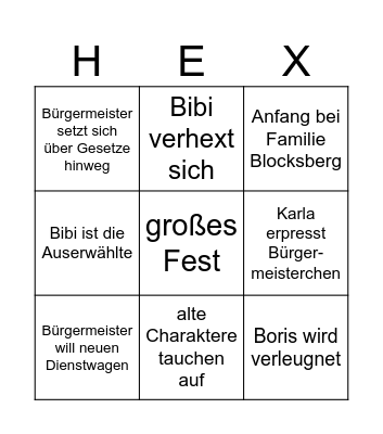 Hexingo Bingo Card