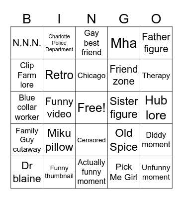 AGC Andy bingo Card