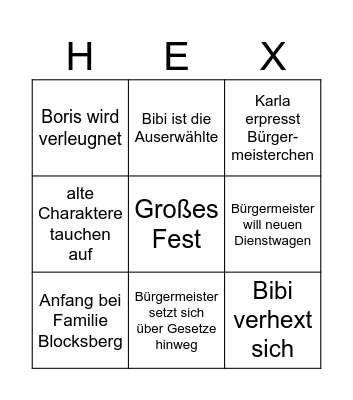 Hexingo Bingo Card