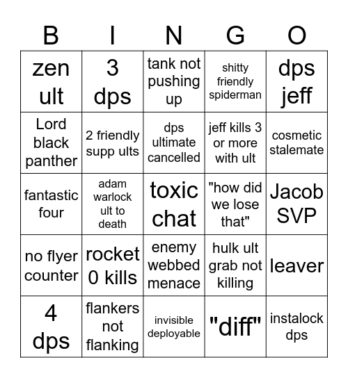 Mahguh waguh? Bingo Card