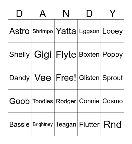 Dw Bingo Card