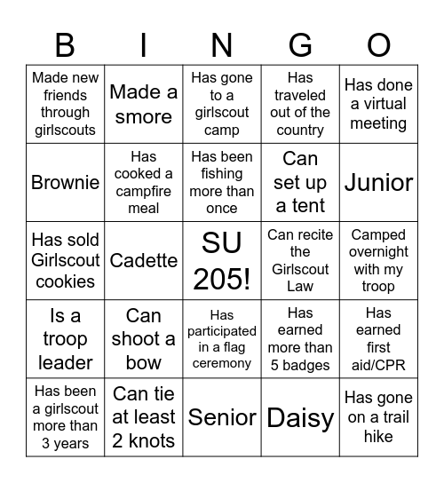 Troop 40561 Icebreaker Bingo! Bingo Card