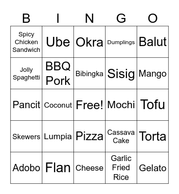 We Like to Eat Bingo Card