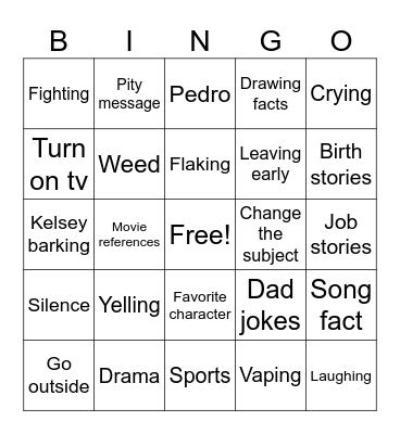 Birthday bingo Card