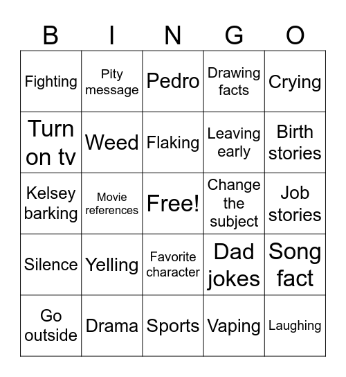 Birthday bingo Card