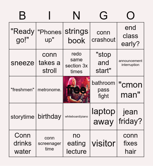 Orchestra Bingo Card