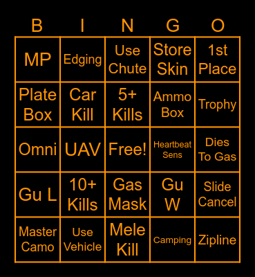 Bagel Zone Bingo Card