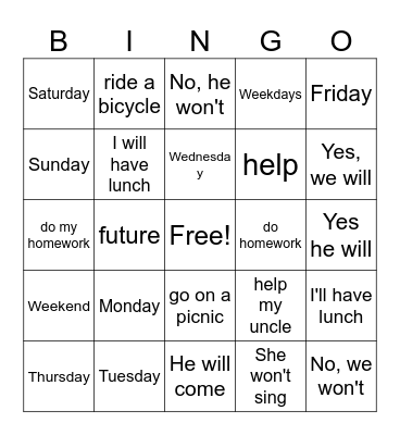 VA class Bingo Card