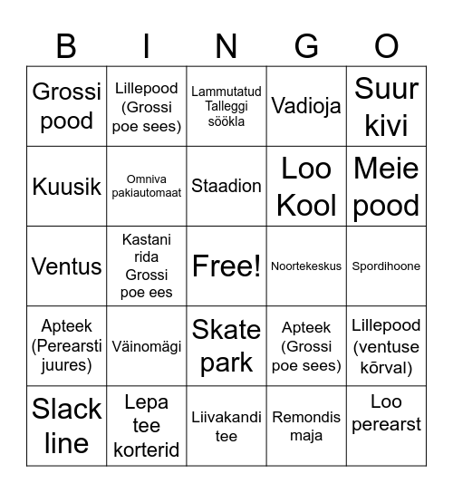 Loo 2025 Bingo Card