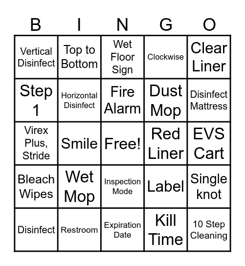 EVS Bingo Card
