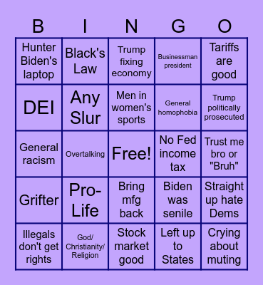 KARBON BINGO Card