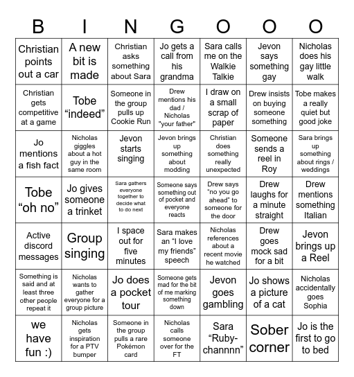beach yahoo Bingo Card